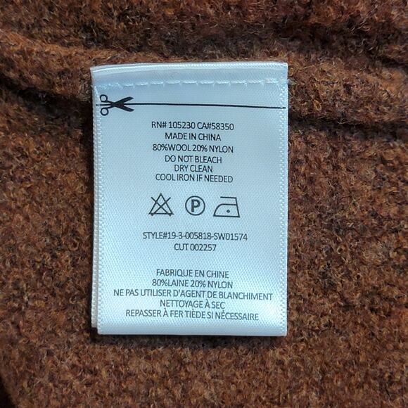 Joie Wool Colorblock Sweater Crew Neck Oversized Tan Brown Pink Fall Winter L - Picture 12 of 14